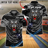BlueJose Bowling And Pins Fierce Tiger Strike Ball Power Claw Graphic Customized Name, Team Name 3D Shirt (6 Colors)