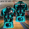 BlueJose Bowling And Pins Fire Wolf Flaming Dark Beast Graphic Customized Name, Team Name 3D Shirt (4 Colors)