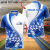 BlueJose Bowling And Pins Ribbon Awareness Swirl Design Customized Name, Team Name 3D Shirt (4 Colors)