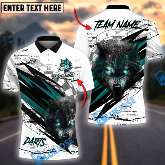 BlueJose Wolf Darts Dartboard Personalized Name Team Name Shirt (4 colors)