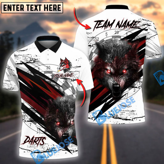 BlueJose Wolf Darts Dartboard Personalized Name Team Name Shirt (4 colors)