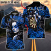 BlueJose Darts Gothic Girl Roses Dark Art Personalized Name, Team Name Unisex Shirt (4 Colors)