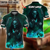 BlueJose Billiards Ball 8 Grim Reaper Flaming Skull & Gun Personalized Name Shirt (4 Colors)