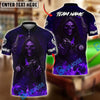 BlueJose Billiards Ball 8 Grim Reaper Flaming Skull & Gun Personalized Name Shirt (4 Colors)