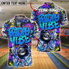 BlueJose Bowling And Pins Friday Vibe Graffiti Street Style Customized Name, Team Name 3D Shirt (4 Colors)
