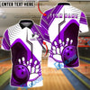 BlueJose Bowling & Pins Classic Strike Ball & Pins Graphic Customized Name, Team Name 3D Shirt (4 Colors)