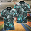 BlueJose Bowling And Pins Dark Fantasy Wolf Skull Chain Design Customized Name, Team Name 3D Shirt (4 Colors)