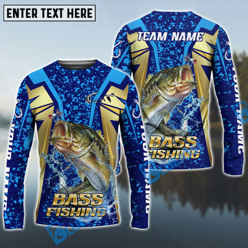 Bluejose Bass Fishing Blue Gold Tournament Custom Name & Team Name 3D Shirts