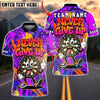 BlueJose Darts Never Give Up Dartboard Cartoon Fukin Graffiti Multicolor Options Personalized Name Shirt (4 Colors)
