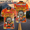 BlueJose Darts Never Give Up Dartboard Cartoon Fukin Graffiti Multicolor Options Personalized Name Shirt (4 Colors)
