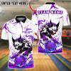 BlueJose Bowling And Pins Wolf Strike Flame Action Customized Name, Team Name 3D Shirt (4 Colors)
