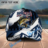 BlueJose Fishing Patriotic Hooked On Freedom Graphic Personalized Name Classic 3D Cap Personalized Cap (13 Breeds)