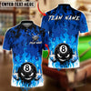 BlueJose Billiards Flame Angry 8 Ball Personalized Name Shirt (4 Colors)