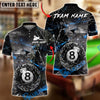 BlueJose Billiards Ball 8 Pool Shattered Glass Lightning Personalized Name, Team Name Unisex Shirt (4 Colors)