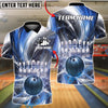 BlueJose Bowling And Pins Lightning Strike Explosion 3D Design Customized Name, Team Name 3D Shirt (4 Colors)