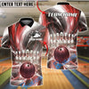 BlueJose Bowling And Pins Lightning Strike Explosion 3D Design Customized Name, Team Name 3D Shirt (4 Colors)