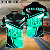 BlueJose Bowling And Pins Gold Metallic 3D Design Customized Name, Team Name 3D Shirt (6 Colors)