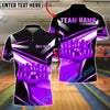 BlueJose Bowling And Pins Gold Metallic 3D Design Customized Name, Team Name 3D Shirt (6 Colors)