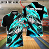 BlueJose Bowling And Pins Black Swirl Strike 3D Motion Design Customized Name, Team Name 3D Shirt (4 Colors)