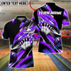 BlueJose Bowling And Pins Black Swirl Strike 3D Motion Design Customized Name, Team Name 3D Shirt (4 Colors)