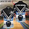 BlueJose Bowling And Pin Black White Red V-Stripe Strike Ball & Pins 3D Design Customized Name, Team Name 3D Shirt (6 Colors)