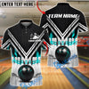 BlueJose Bowling And Pin Black White Red V-Stripe Strike Ball & Pins 3D Design Customized Name, Team Name 3D Shirt (6 Colors)