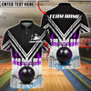 BlueJose Bowling And Pin Black White Red V-Stripe Strike Ball & Pins 3D Design Customized Name, Team Name 3D Shirt (6 Colors)