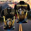 BlueJose Darts Gold Crown Target Honeycomb 3D Design Personalized Name, Team Name Unisex Shirt (6 Colors)