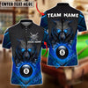 BlueJose Billiards Ball 8 Pool Wolf Flame Personalized Name, Team Name Unisex Shirt (4 Colors)