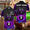 BlueJose Billiards Ball 8 Pool Wolf Flame Personalized Name, Team Name Unisex Shirt (4 Colors)