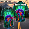 BlueJose Darts Neon Lips Rainbow Drip Personalized Name, Team Name Unisex Shirt (4 Colors)
