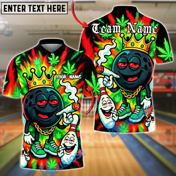 BlueJose Bowling And Pins King Smoking Ball Customized Name, Team Name 3D Shirt (4 Colors)