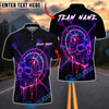 BlueJose Darts Neon Skull Arrows Dartboard Personalized Name, Team Name Unisex Shirt (4 Colors)
