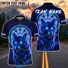 BlueJose Darts Neon Wolf Dart Glow Personalized Name, Team Name Unisex Shirt (4 Colors)
