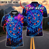 BlueJose Darts Neon Graffiti Dartboard Splash Personalized Name, Team Name Unisex Shirt (4 Colors)