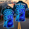 BlueJose Darts Neon Panther Dartboard Eyes Personalized Name, Team Name Unisex Shirt (4 Colors)