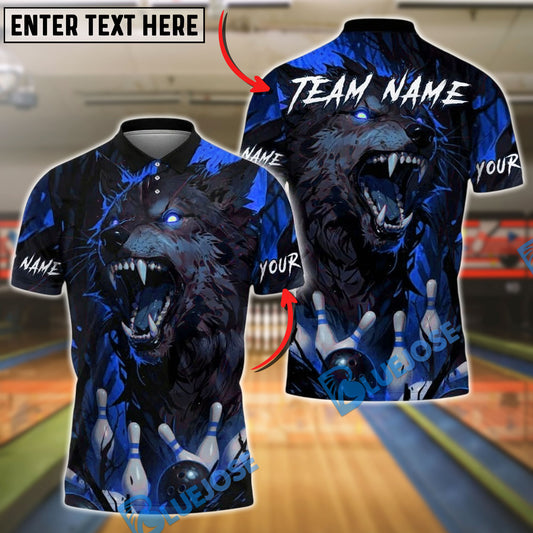 BlueJose Bowling And Pins Werewolf Rage Customized Name, Team Name 3D Shirt (4 Colors)