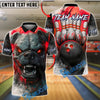 BlueJose Bowling And Pins Bulldog Rage Customized Name, Team Name 3D Shirt (4 Colors)