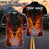 BlueJose Darts Flaming Wolf Fire Chains Dartboard Personalized Name, Team Name Unisex Shirt (4 Colors)