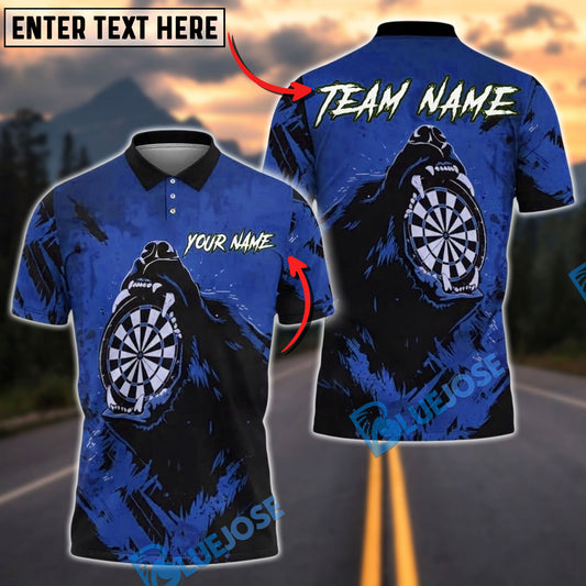 BlueJose Darts Bear Claw Scratch Dartboard Personalized Name, Team Name Unisex Shirt (4 Colors)