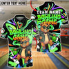 BlueJose Bowling And Pins Cool Bear Cartoon Graffiti Style Customized Name, Team Name 3D Shirt (4 Colors)