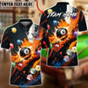 BlueJose Billiards 8-Ball Explosive Fire Effect Personalized Name, Team Name Unisex Shirt (6 Colors)