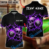 BlueJose Billiards Flaming 8 Ball Skull Black Personalized Name, Team Name Unisex Shirt (4 Colors)