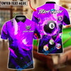 BlueJose Billiards 8-Ball Flaming Grunge Personalized Name, Team Name Unisex Shirt (6 Colors)