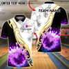 BlueJose Bowling And Pins White Fire Smoke Golden Tribal Customized Name, Team Name 3D Shirt (4 Colors)