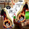 BlueJose Billiards 8 Ball Smoke Fire Gold Tribal Personalized Name, Team Name Unisex Shirt (4 Colors)
