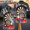 BlueJose Darts Cartoon Dartboard Honeycomb Pattern Multicolor Options Personalized Name Shirt (4 Colors)