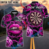 BlueJose Darts Lips Roses Thorns Dartboard Love Trap Customized Name, Team Name 3D Shirt (4 Colors)