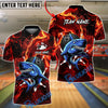 BlueJose Bowling And Pins Shark Storm Customized Name, Team Name 3D Shirt (4 Colors)