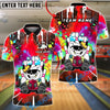 BlueJose Bowling And Pins Bear Graffiti Street Style Customized Name, Team Name 3D Shirt (4 Colors)